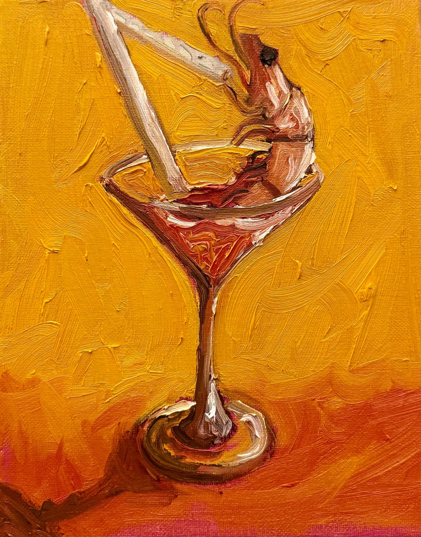 “A Shrimp’s Cocktail” 8x10 Original Painting