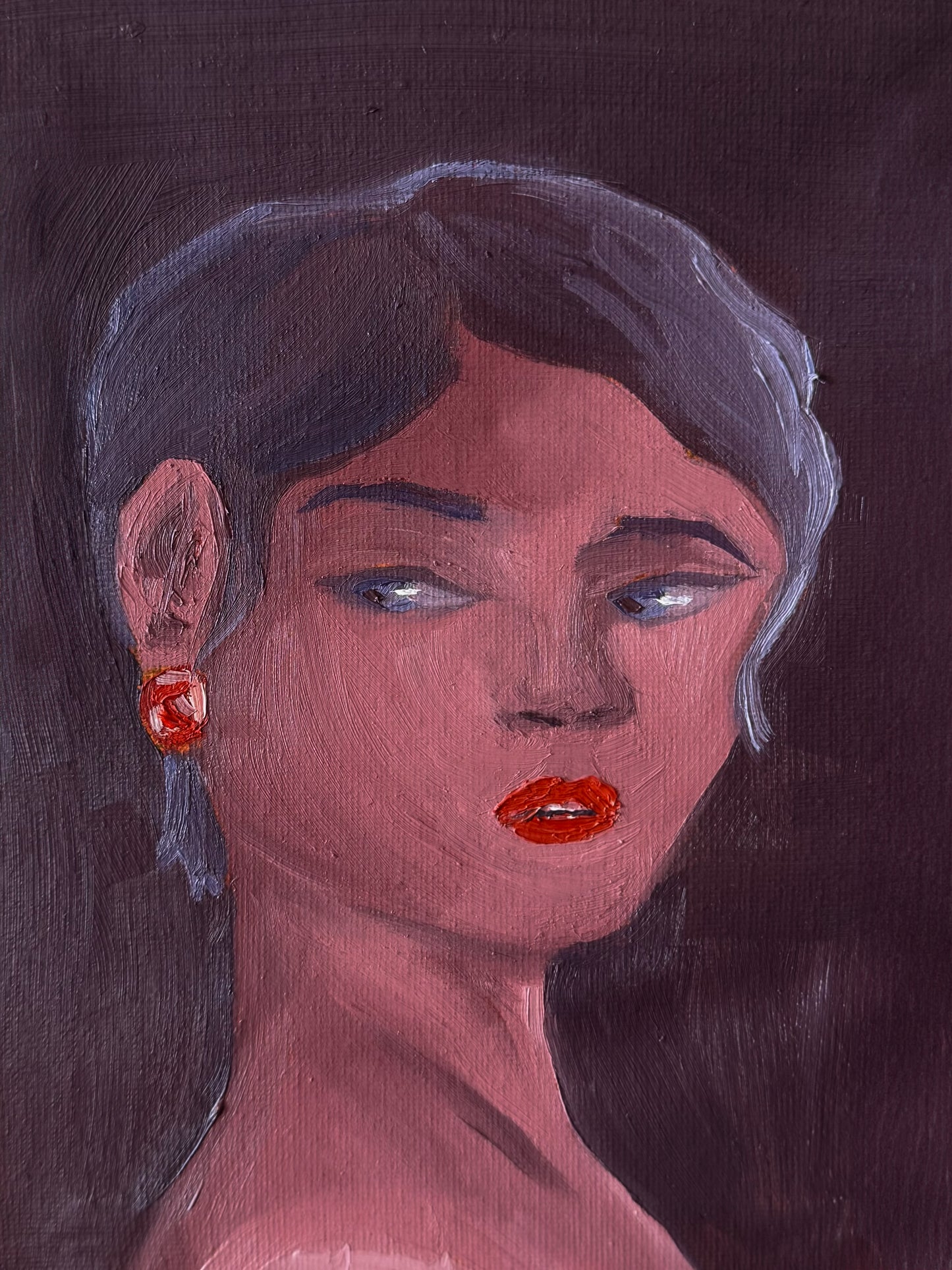 “Lady in Purple” 6x8 Original Painting