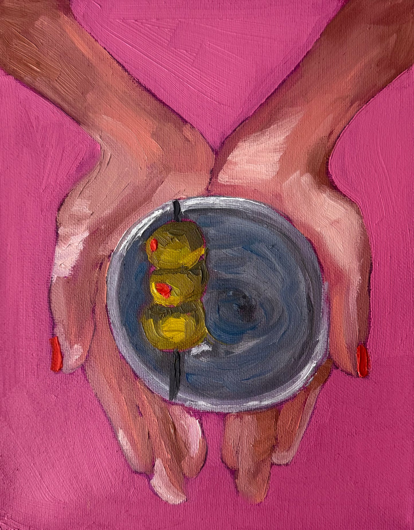 “Holding a Martini” 8x10 Original Painting