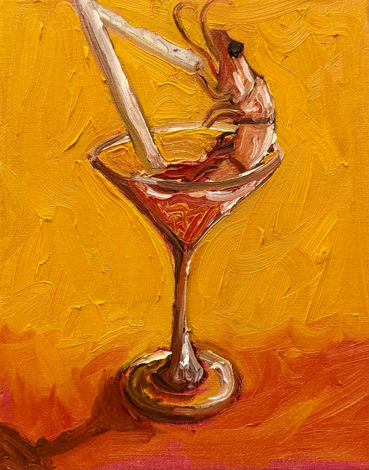 “A Shrimp’s Cocktail” 8x10 Original Painting